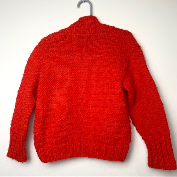 Vintage Hand Knit Red Ladybug Cardigan Sweater - Picture 13 of 16